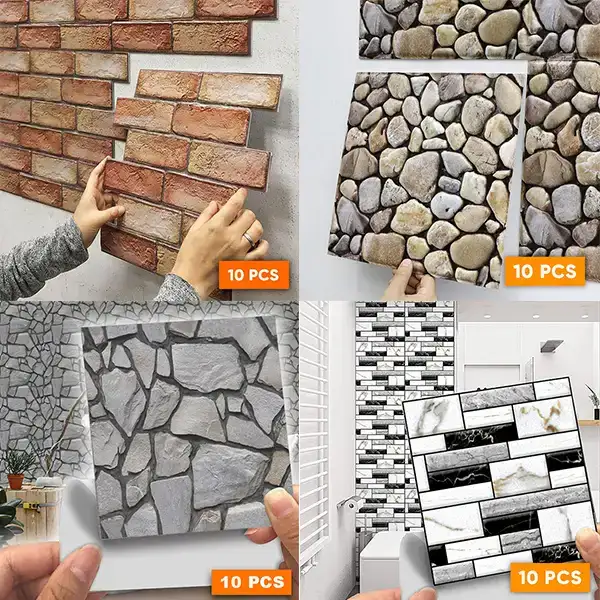 Комплект 10бр Самозалепващ се 3D Тапет - WALLVISION®, komplekt 10br samozalepvasch se 3d tapet wallvision
