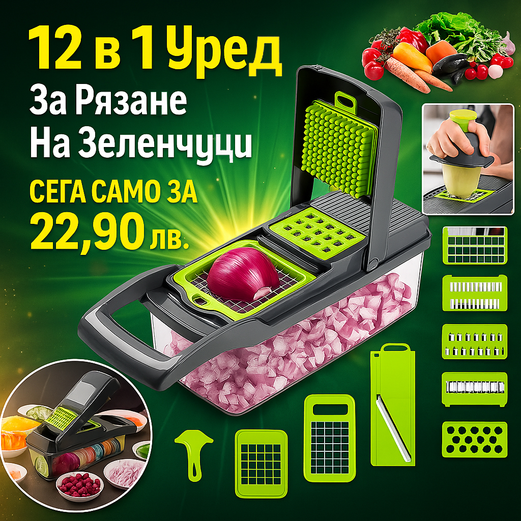 12 в 1 Уред За Рязане На Зеленчуци CHOPMASTER®, 12 v 1 ured za ryazane na zelenchuci chopmaster