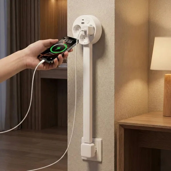 Сгъваем Разклонител с 3 Контакта и 2 USB Порта – FLEXSOCKET®, sgavaem razklonitel s 3 kontakta i 2 usb porta flexsocket