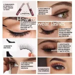 Комплект 12 чифта магнитни мигли с очна линия LashGlam, komplekt 12 chifta magnitni migli s ochna liniya lashglam